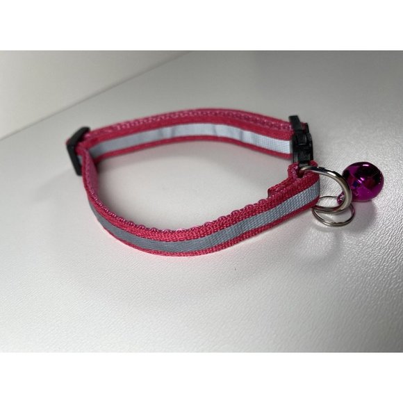Pink Cat Breakaway Collar New With Jingle Bell And Reflective Strip - Picture 5 of 5